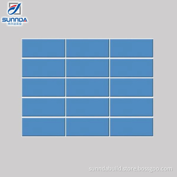 2016 popular 75x150mm sky blue kitchen ceramic wall subway tiles with low price
